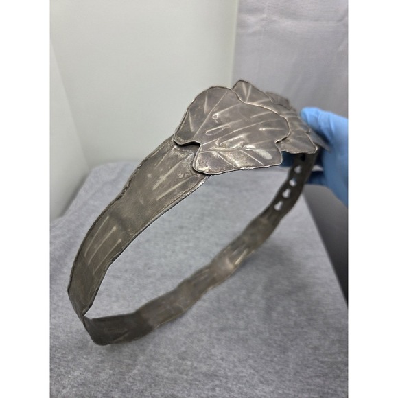 Vintage Womens Handmade Solid Brass Wide Statement Adjustable Leaf Belt 34in main image 10